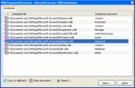 MDB Password Recovery screenshot